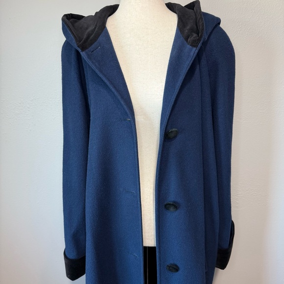 Vintage MDP Mario De Pinto Wool Hooded Coat | Made in USA | Long Coat - Picture 8 of 11